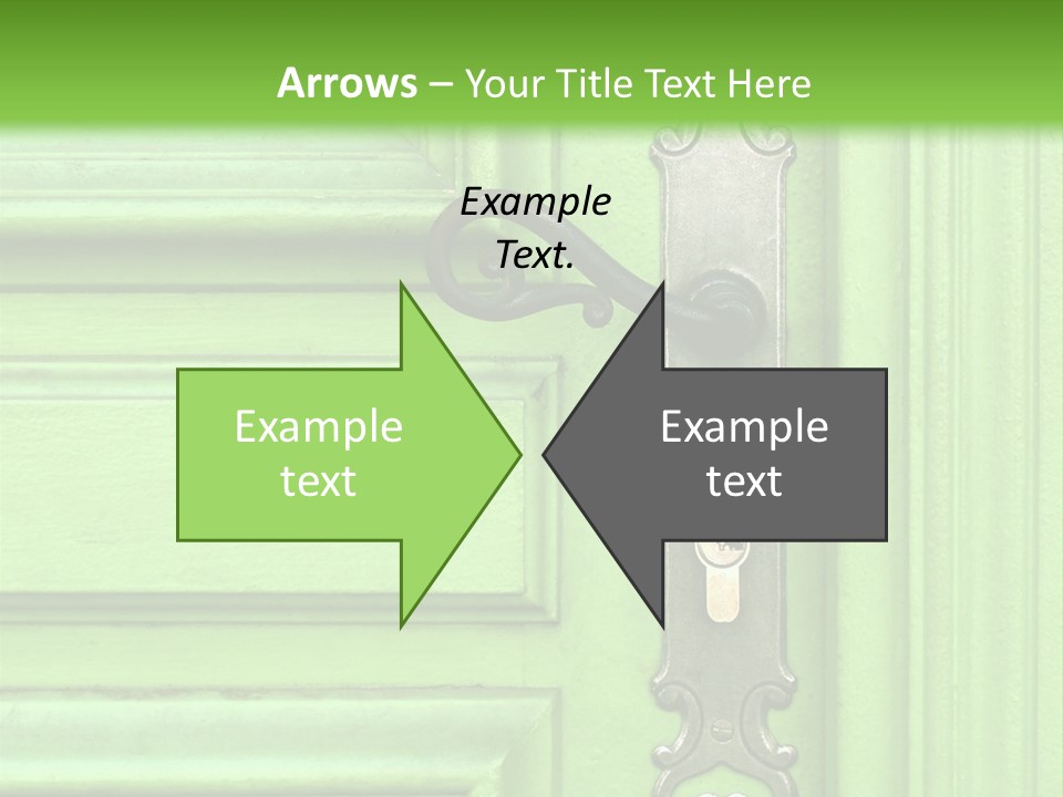 Light Green Door With Metal Handle PowerPoint Template