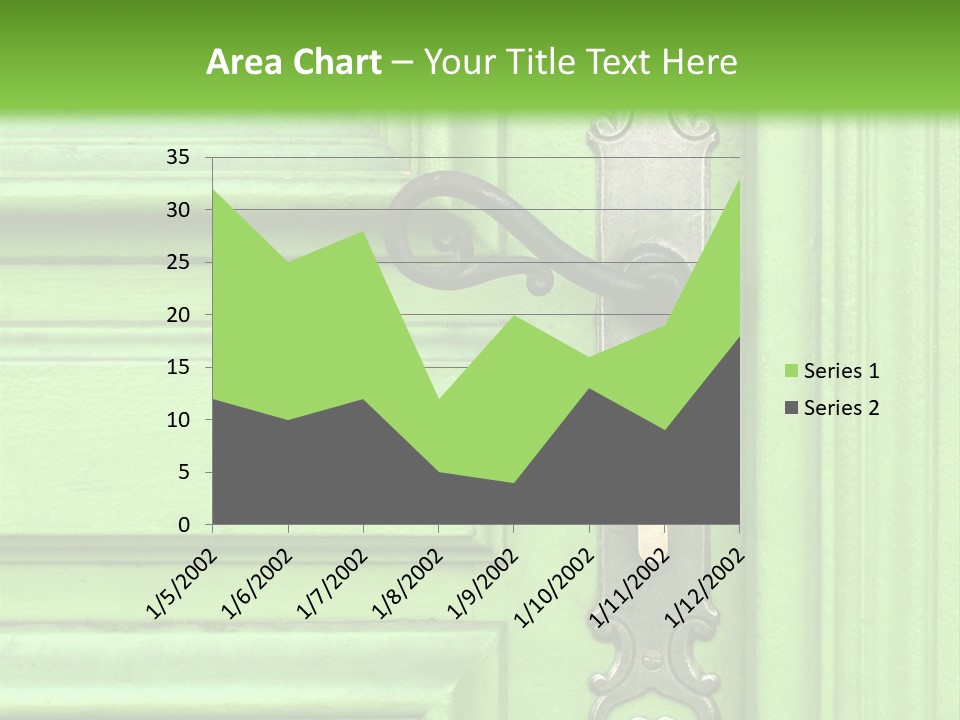Light Green Door With Metal Handle PowerPoint Template