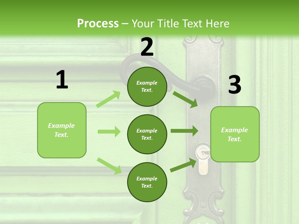 Light Green Door With Metal Handle PowerPoint Template