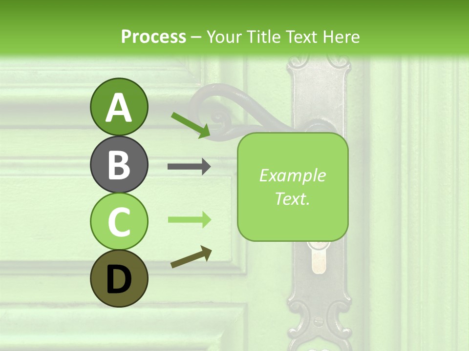 Light Green Door With Metal Handle PowerPoint Template