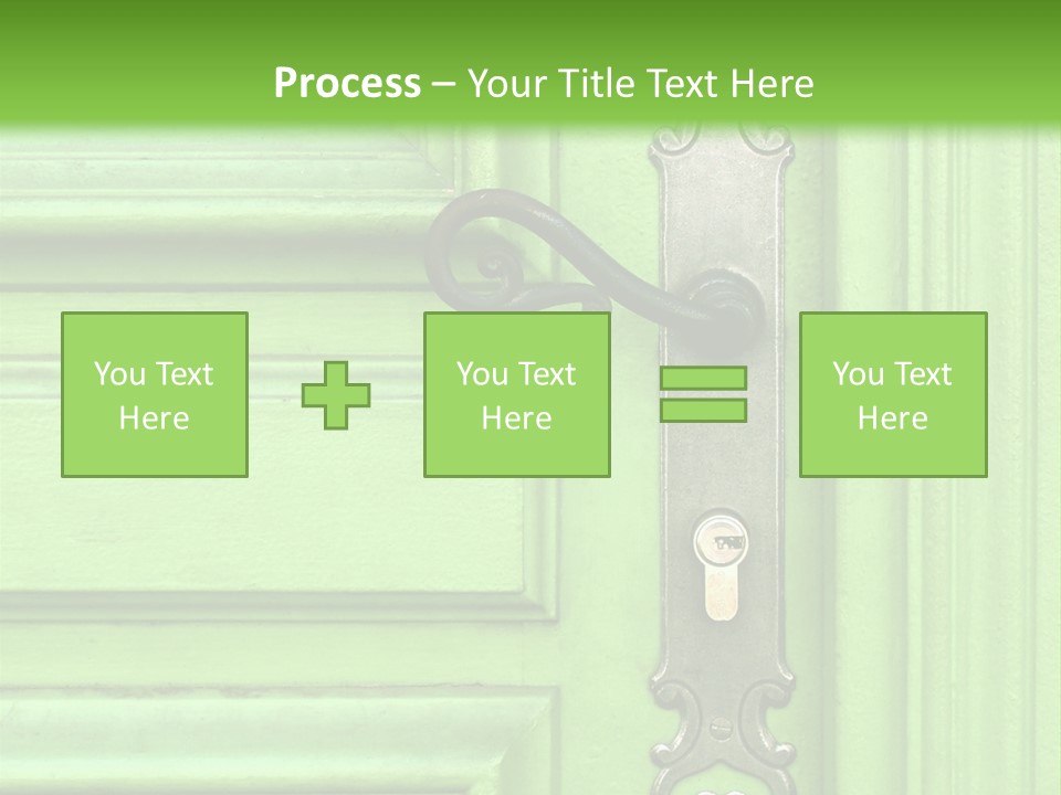 Light Green Door With Metal Handle PowerPoint Template