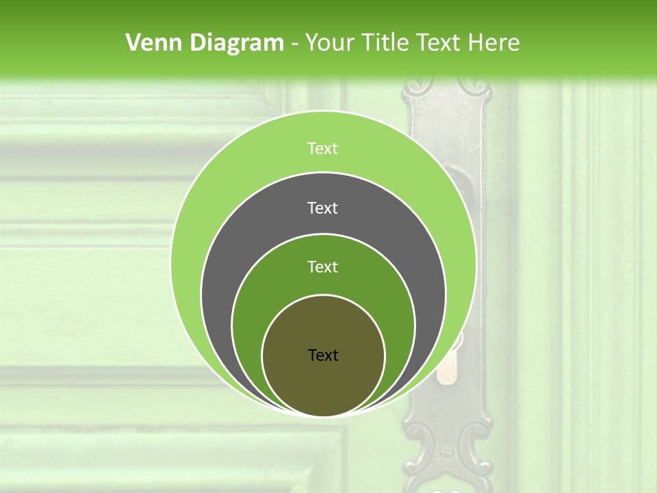 Light Green Door With Metal Handle PowerPoint Template