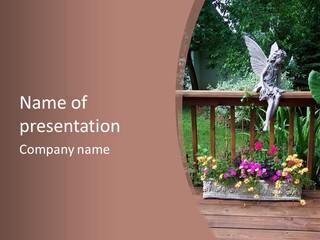 Garden Scene With Flowers PowerPoint Template