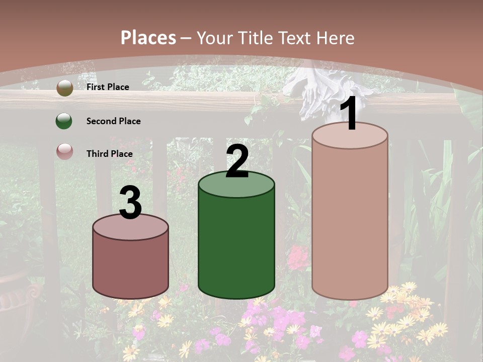 Garden Scene With Flowers PowerPoint Template
