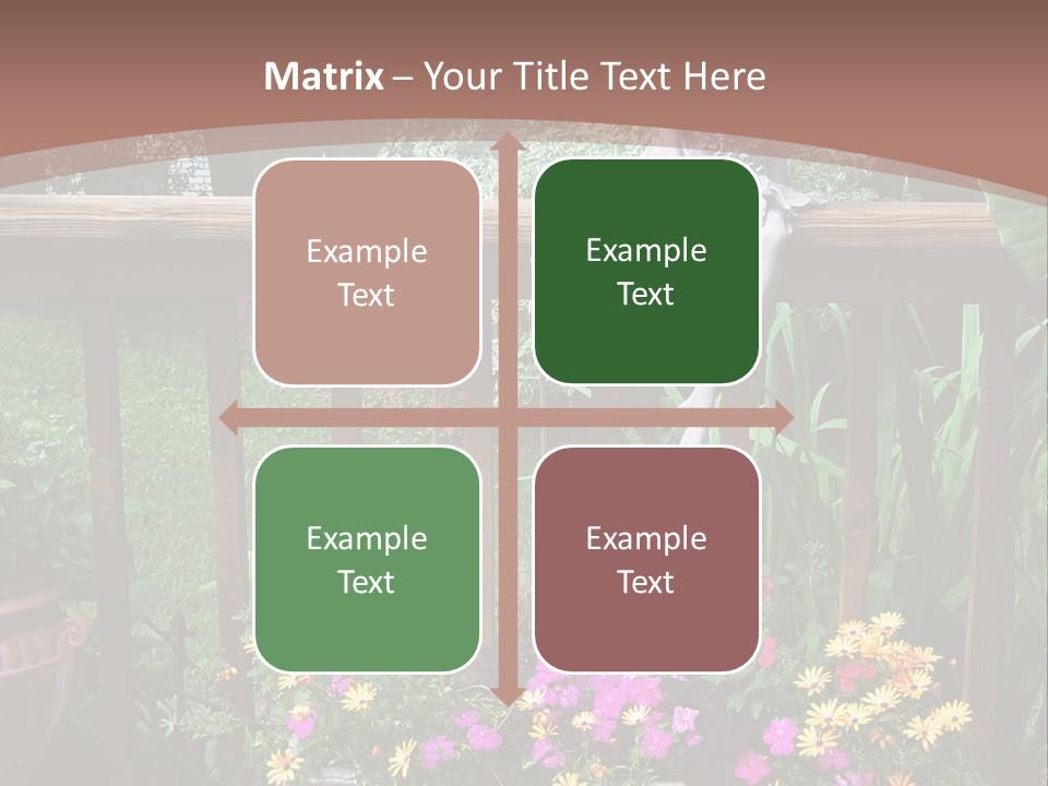 Garden Scene With Flowers PowerPoint Template