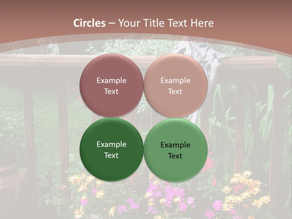 Garden Scene With Flowers PowerPoint Template