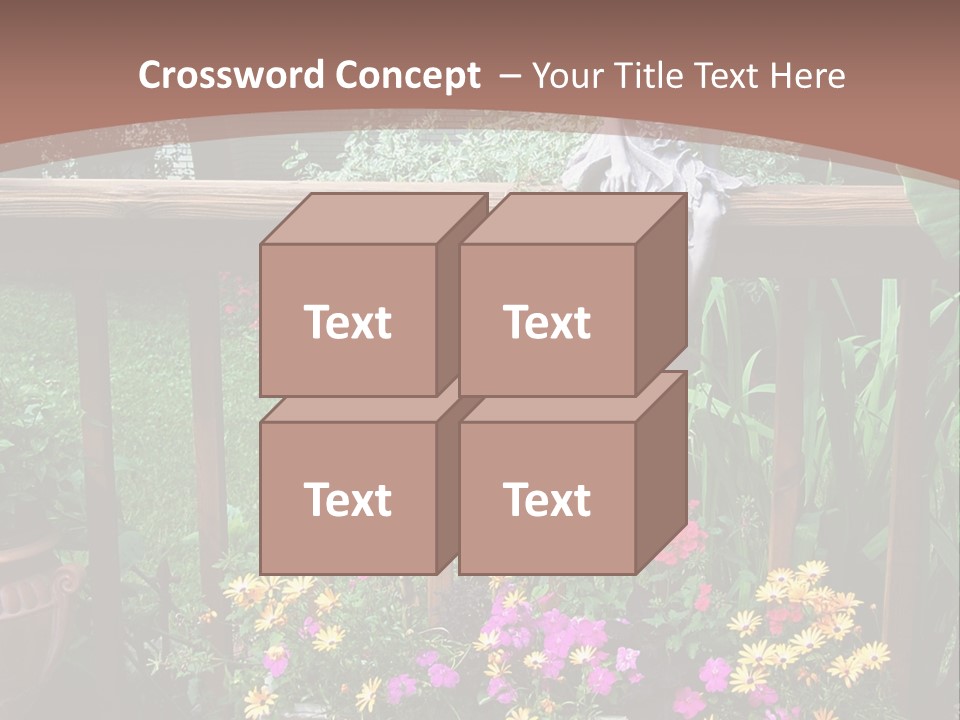 Garden Scene With Flowers PowerPoint Template