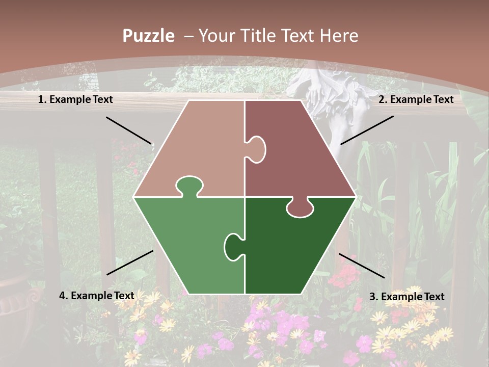 Garden Scene With Flowers PowerPoint Template