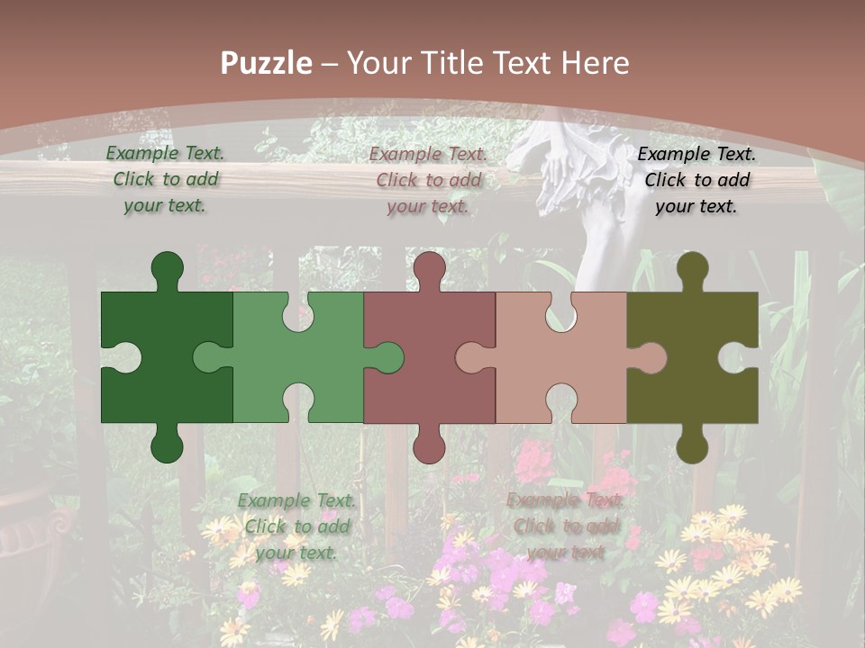 Garden Scene With Flowers PowerPoint Template
