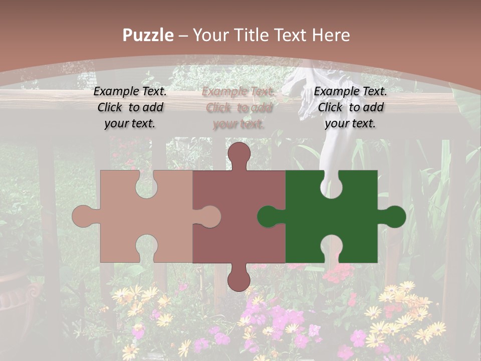 Garden Scene With Flowers PowerPoint Template