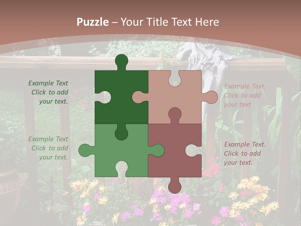 Garden Scene With Flowers PowerPoint Template