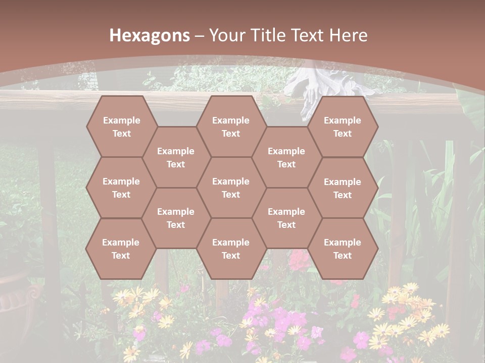 Garden Scene With Flowers PowerPoint Template