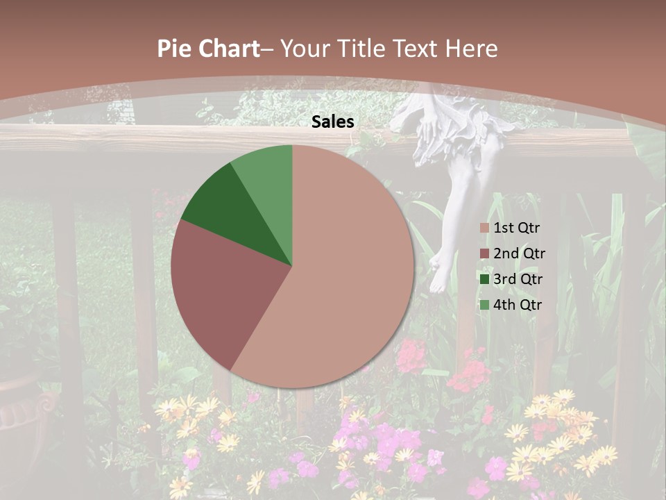 Garden Scene With Flowers PowerPoint Template