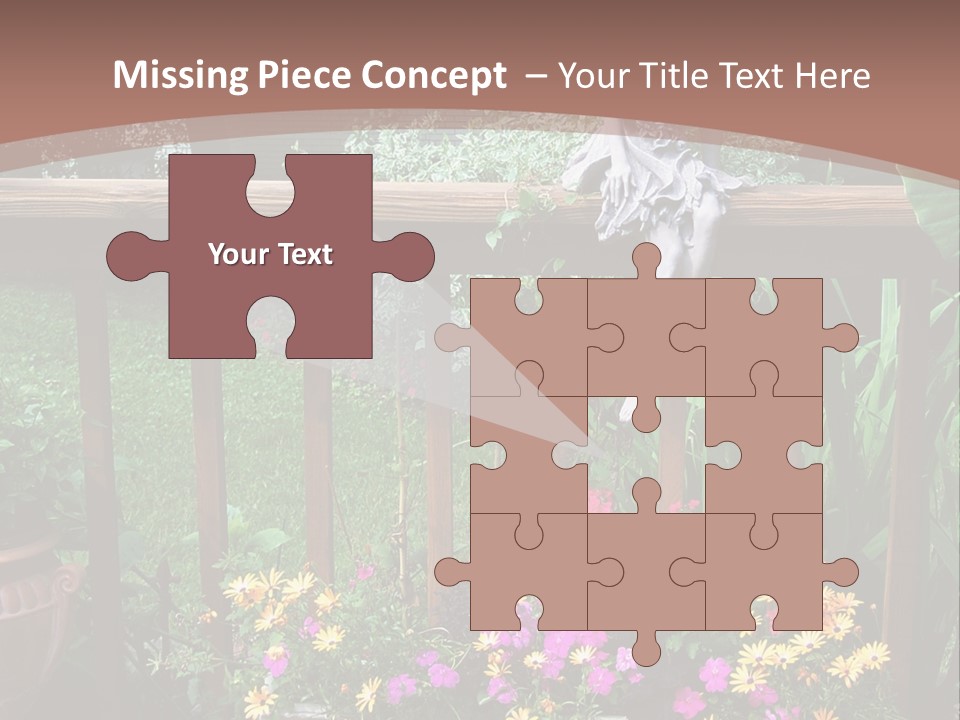 Garden Scene With Flowers PowerPoint Template