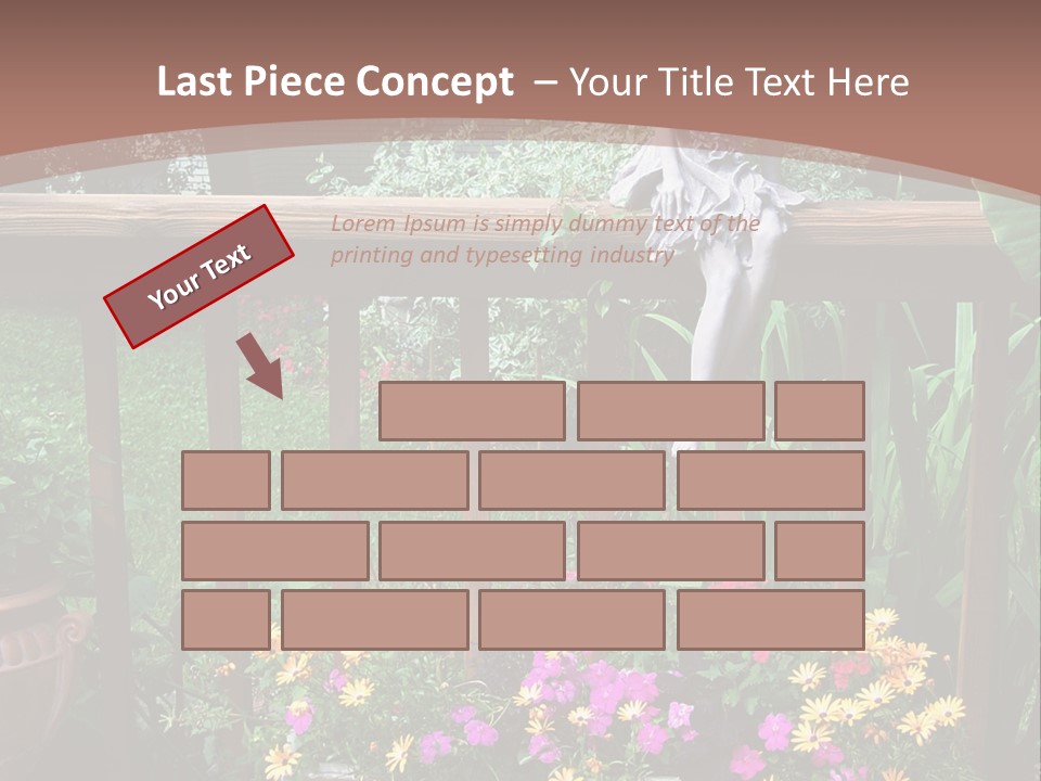Garden Scene With Flowers PowerPoint Template