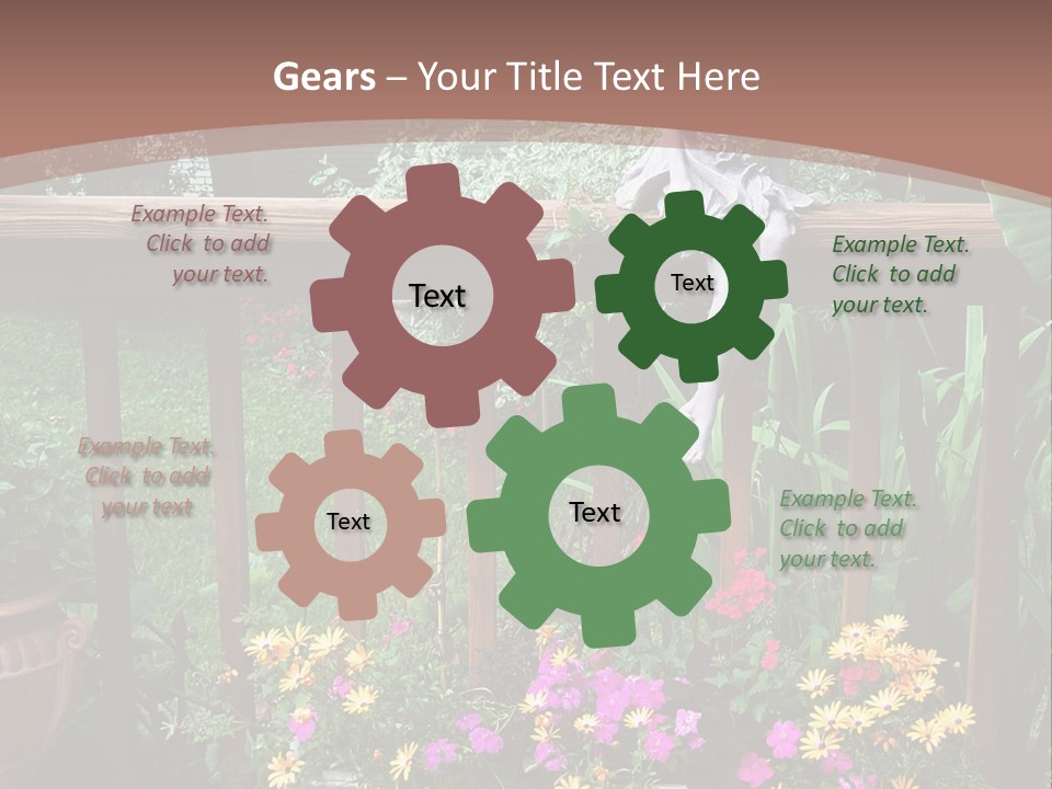 Garden Scene With Flowers PowerPoint Template