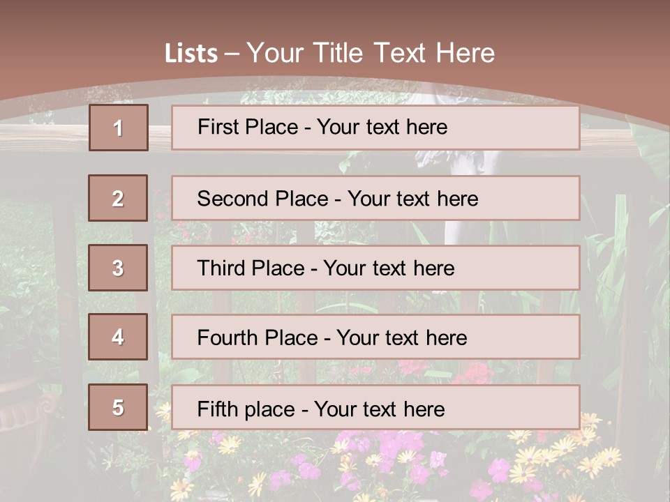 Garden Scene With Flowers PowerPoint Template
