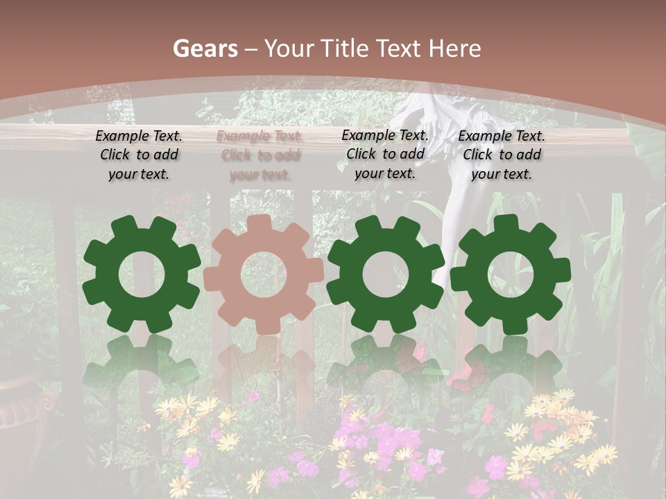 Garden Scene With Flowers PowerPoint Template