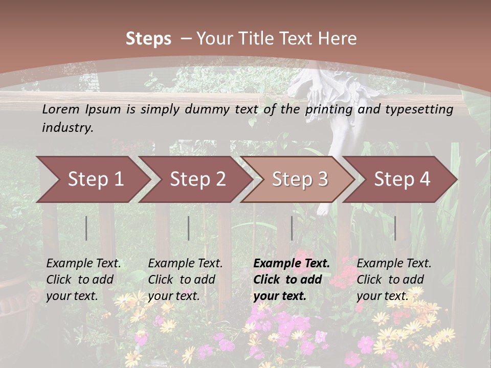 Garden Scene With Flowers PowerPoint Template