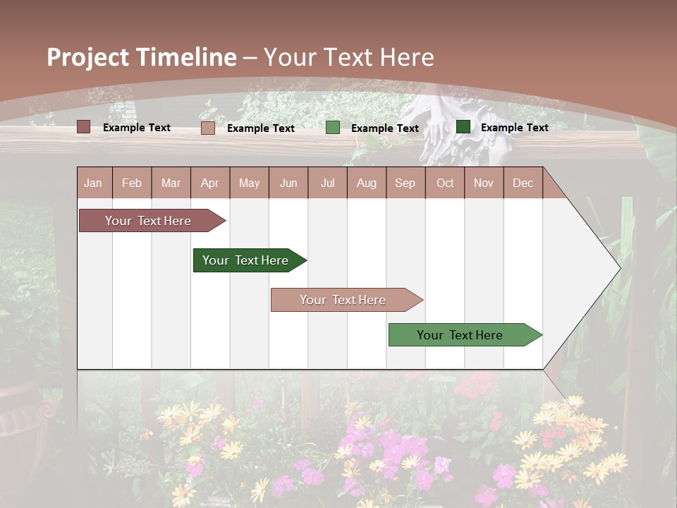 Garden Scene With Flowers PowerPoint Template