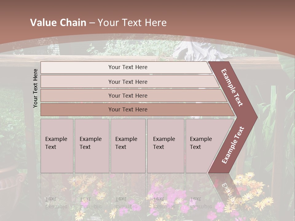 Garden Scene With Flowers PowerPoint Template