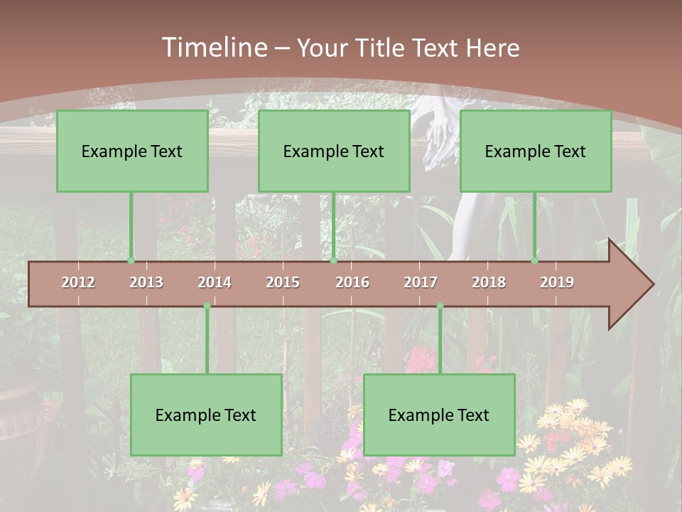 Garden Scene With Flowers PowerPoint Template