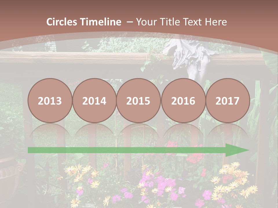 Garden Scene With Flowers PowerPoint Template