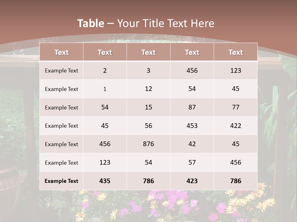 Garden Scene With Flowers PowerPoint Template