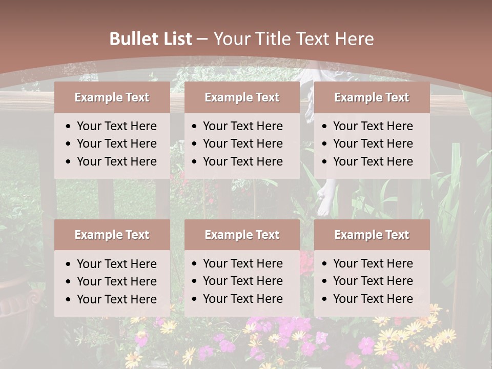 Garden Scene With Flowers PowerPoint Template