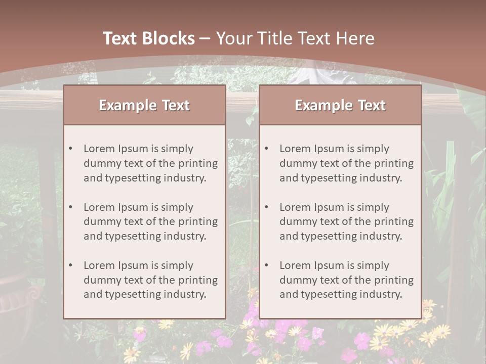 Garden Scene With Flowers PowerPoint Template