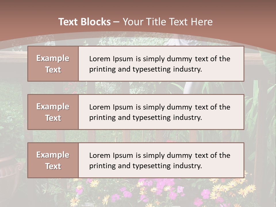 Garden Scene With Flowers PowerPoint Template