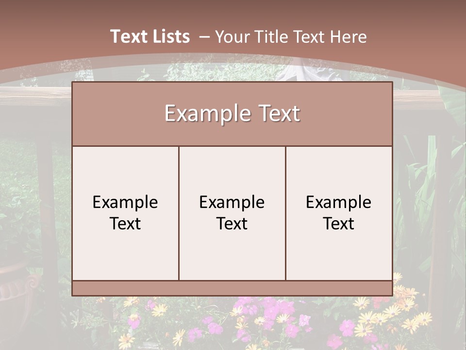 Garden Scene With Flowers PowerPoint Template