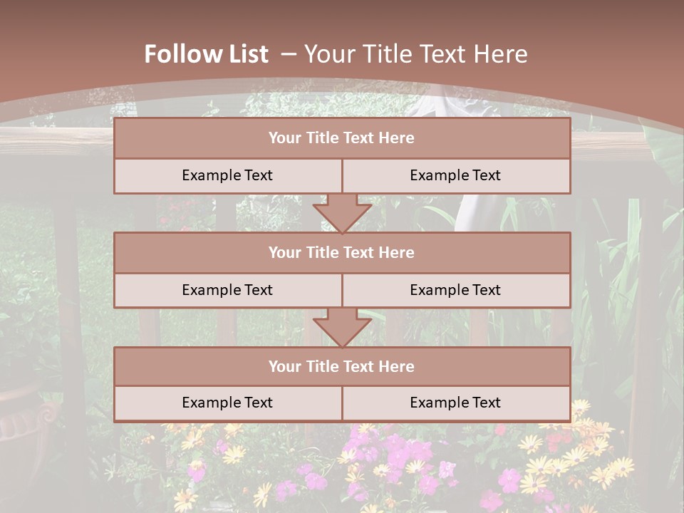 Garden Scene With Flowers PowerPoint Template