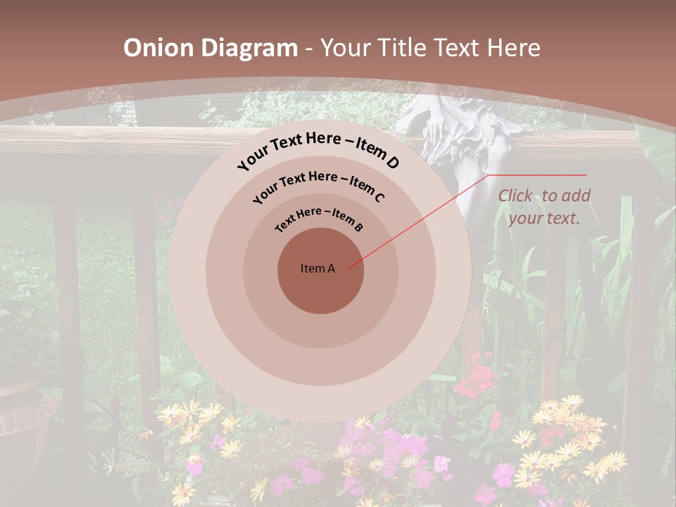 Garden Scene With Flowers PowerPoint Template
