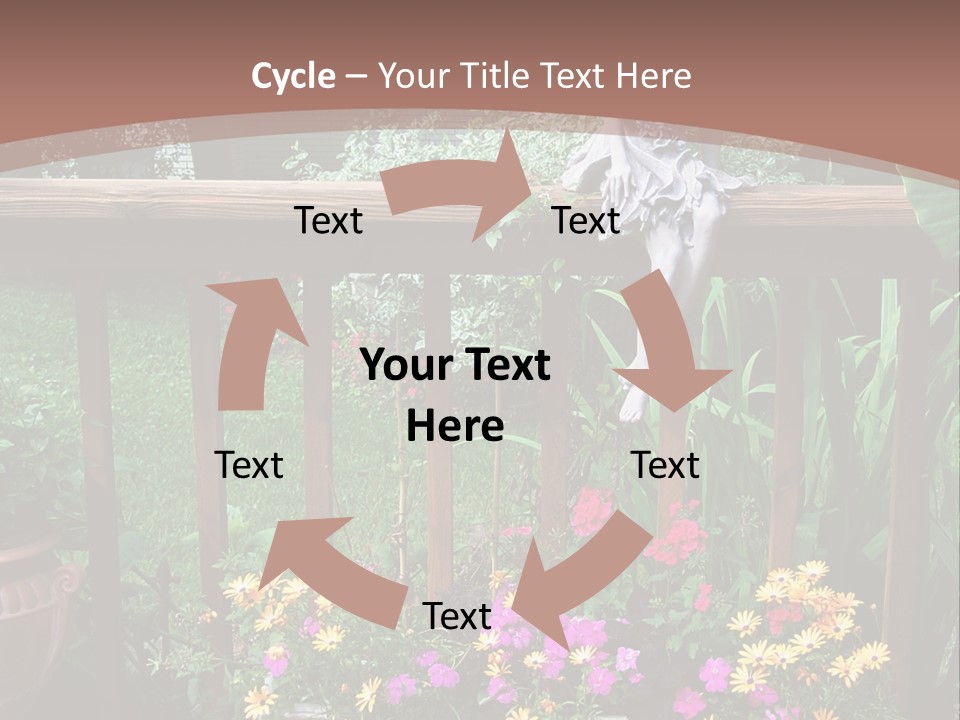 Garden Scene With Flowers PowerPoint Template