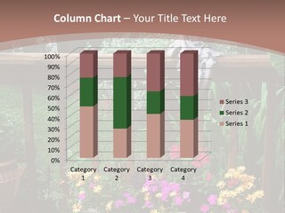 Garden Scene With Flowers PowerPoint Template