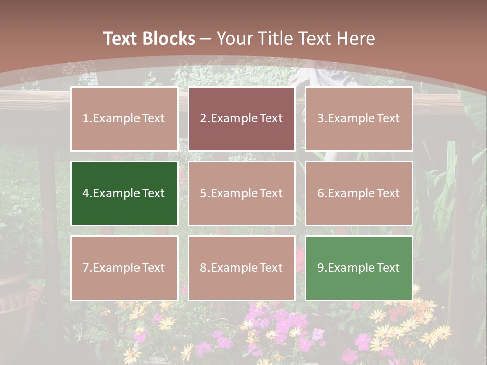 Garden Scene With Flowers PowerPoint Template