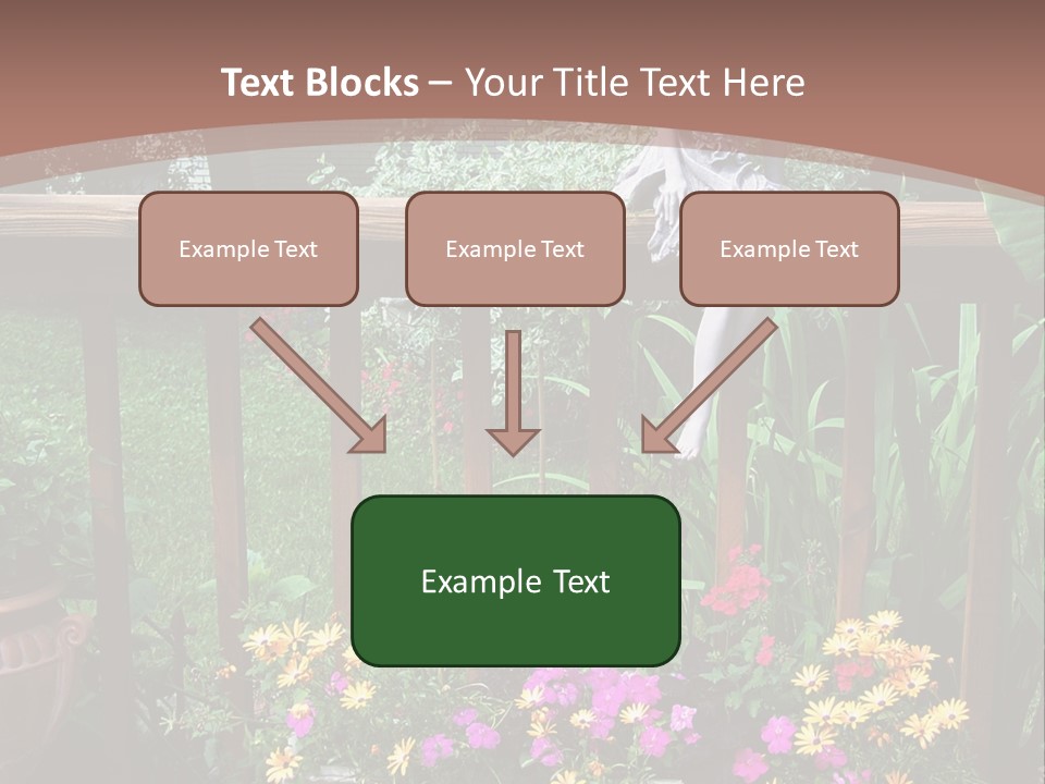 Garden Scene With Flowers PowerPoint Template