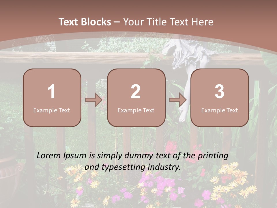 Garden Scene With Flowers PowerPoint Template