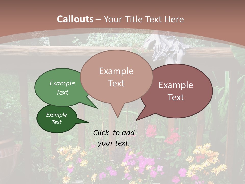 Garden Scene With Flowers PowerPoint Template
