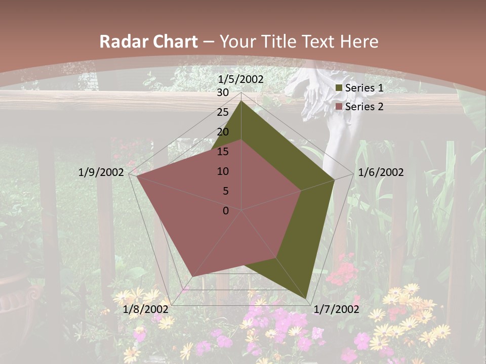 Garden Scene With Flowers PowerPoint Template