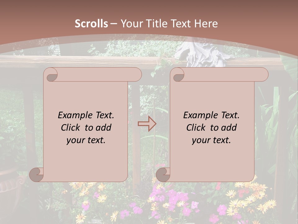 Garden Scene With Flowers PowerPoint Template