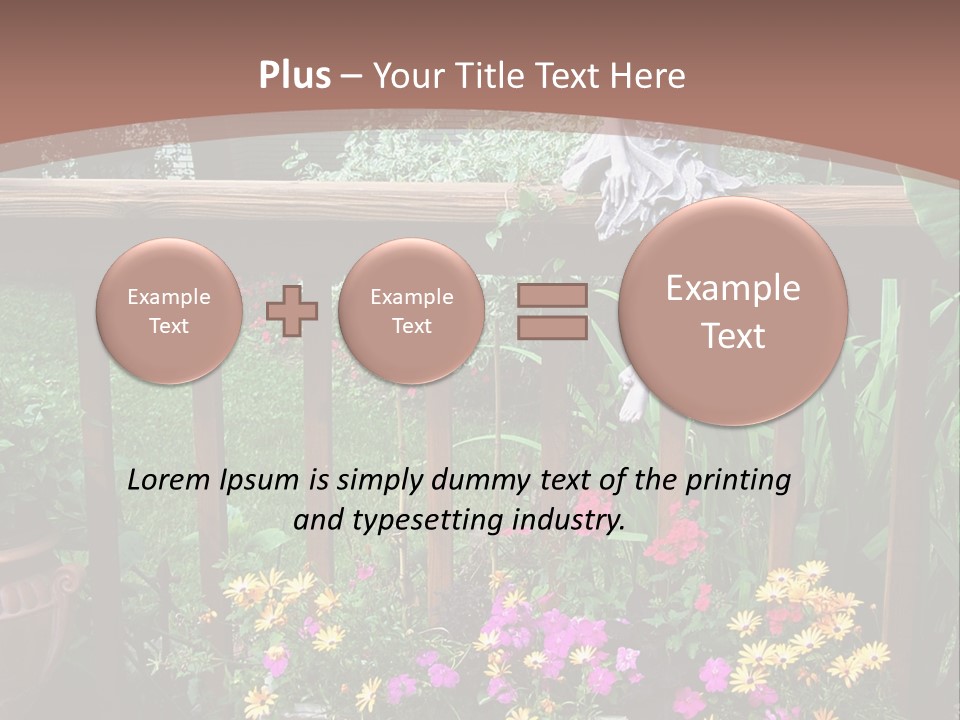 Garden Scene With Flowers PowerPoint Template