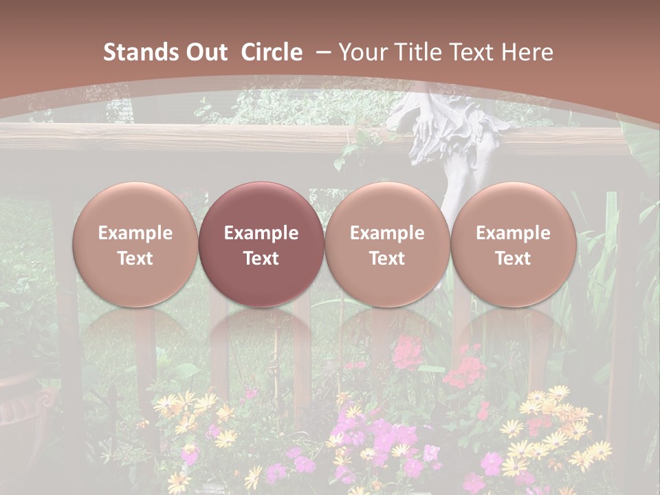 Garden Scene With Flowers PowerPoint Template
