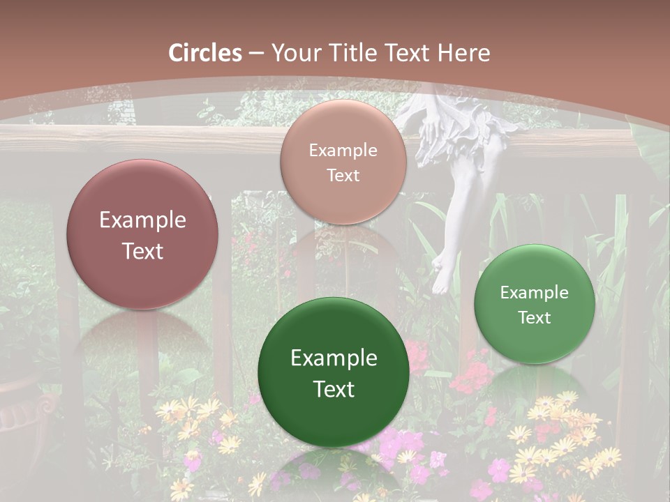 Garden Scene With Flowers PowerPoint Template
