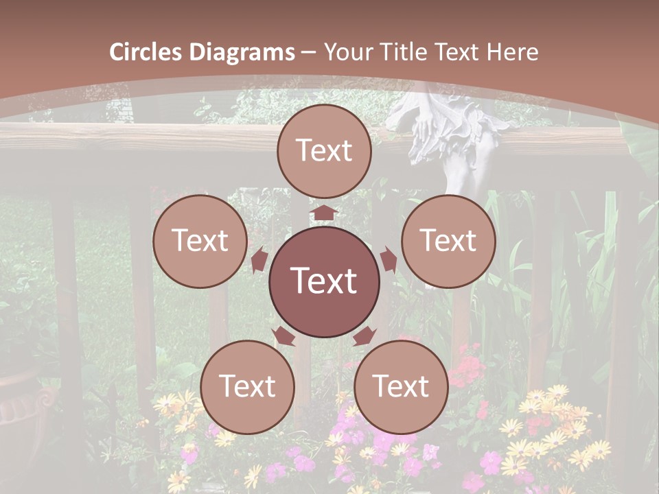 Garden Scene With Flowers PowerPoint Template