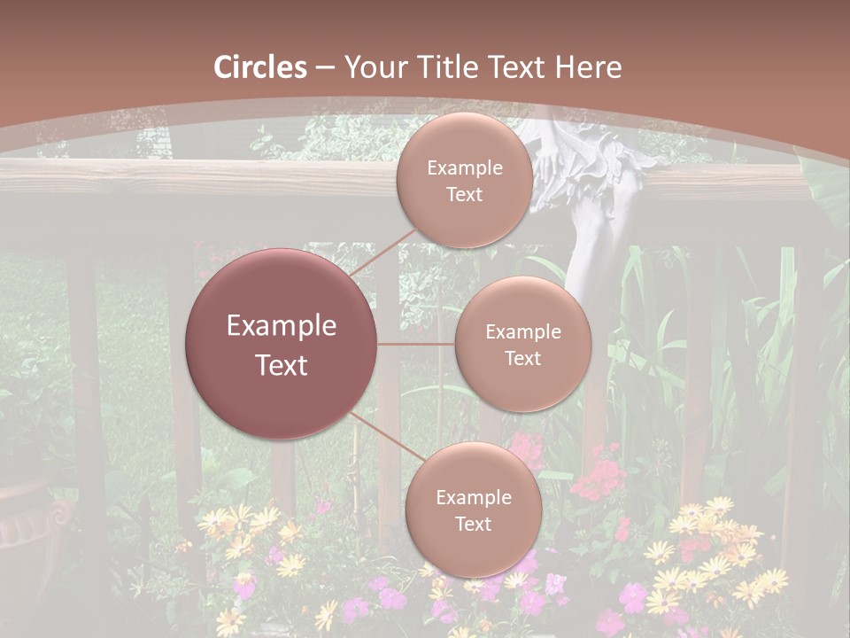 Garden Scene With Flowers PowerPoint Template