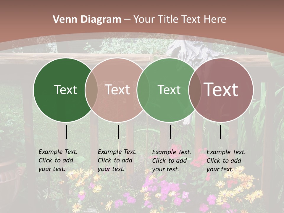 Garden Scene With Flowers PowerPoint Template