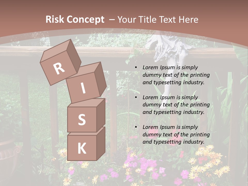 Garden Scene With Flowers PowerPoint Template