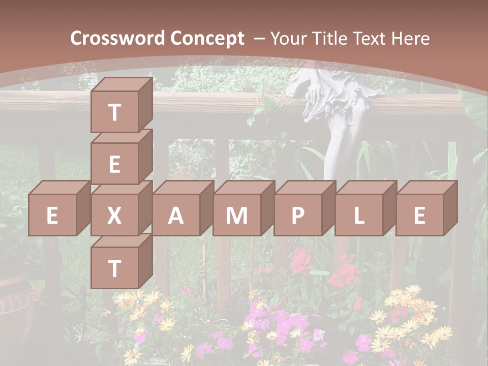 Garden Scene With Flowers PowerPoint Template